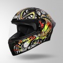 STUDDS THUNDER D12 ANGLERFISH DECOR BLACK/GREY & YELLOW WITH SPOILER HELMET