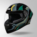 STUDDS THUNDER D2 DRAKEN DECOR BLACK & GREEN WITH SPOILER HELMET