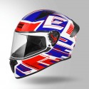 STUDDS THUNDER D3 DECOR WHITE & RED WITH SPOILER HELMET