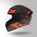 STUDDS THUNDER D3 DECOR MATT BLACK & ORANGE WITH SPOILER HELMET