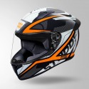 STUDDS THUNDER D4 DECOR BLACK & ORANGE WITH SPOILER HELMET