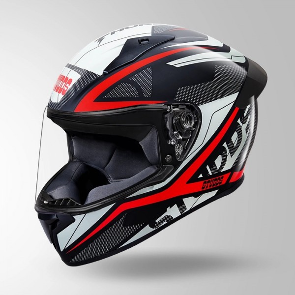STUDDS THUNDER D4 DECOR BLACK & RED WITH SPOILER HELMET