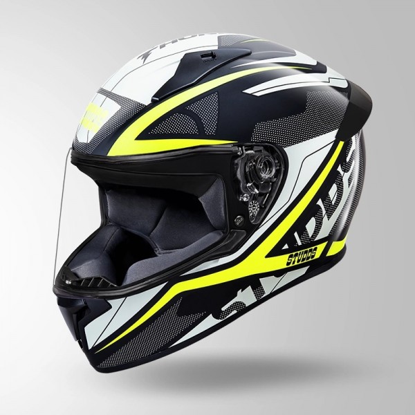 STUDDS THUNDER D4 DECOR BLACK & YELLOW WITH SPOILER HELMET