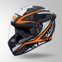STUDDS THUNDER D4 DECOR MATT BLACK & ORANGE WITH SPOILER HELMET