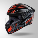 STUDDS THUNDER D5 DECOR BLACK & RED WITH SPOILER HELMET