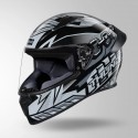 STUDDS THUNDER D5 DECOR BLACK & GREY WITH SPOILER HELMET