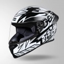 STUDDS THUNDER D5 DECOR BLACK & WHITE WITH SPOILER HELMET