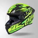 STUDDS THUNDER D5 DECOR MATT BLACK / GREEN & YELLOW WITH SPOILER HELMET
