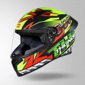 STUDDS THUNDER D5 DECOR MATT BLACK / RED & YELLOW WITH SPOILER HELMET