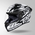 STUDDS THUNDER D5 DECOR MATT BLACK & WHITE WITH SPOILER HELMET