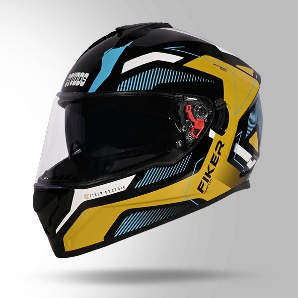 STUDDS DRIFTER D5 FIKER DECOR BLACK & GOLDEN HELMET