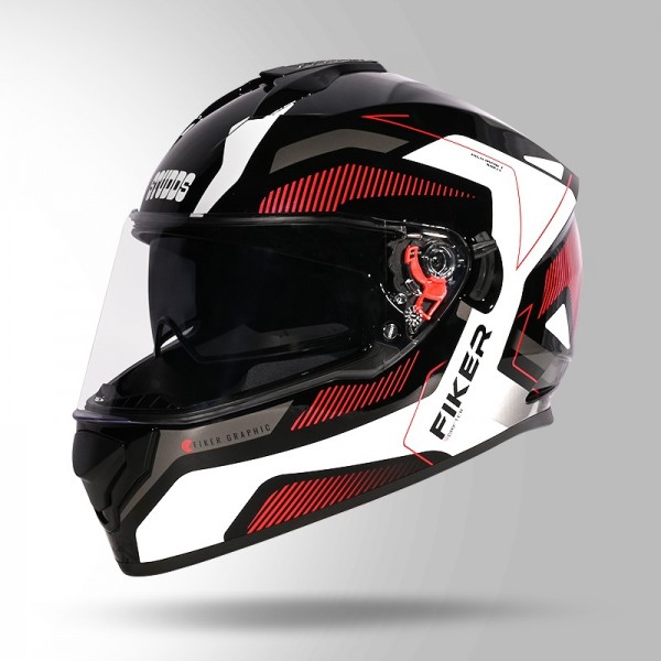 STUDDS DRIFTER D5 FIKER DECOR BLACK & RED HELMET