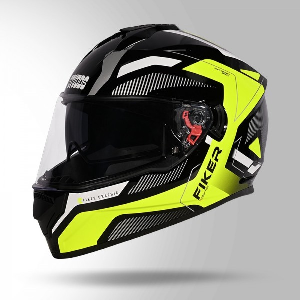 STUDDS DRIFTER D5 FIKER DECOR BLACK & YELLOW HELMET