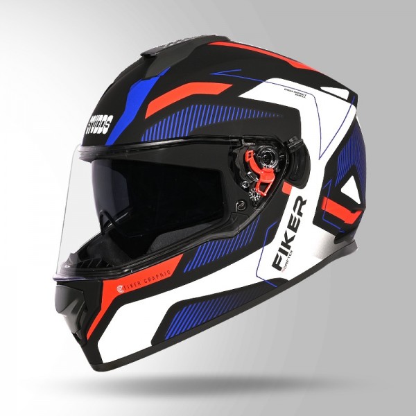 STUDDS DRIFTER D5 FIKER DECOR MATT BLACK & BLUE HELMET