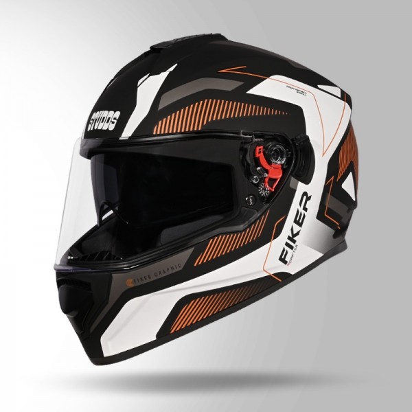STUDDS DRIFTER D5 FIKER DECOR MATT BLACK & BROWN HELMET