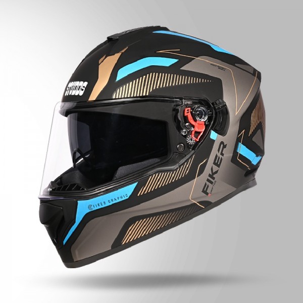 STUDDS DRIFTER D5 FIKER DECOR MATT BLACK & GREY HELMET