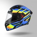 STUDDS THUNDER D6 DECOR MATT BLACK / ORANGE & BLUE WITH SPOILER HELMET