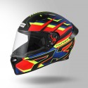 STUDDS THUNDER D6 DECOR MATT BLACK / RED & BLUE WITH SPOILER HELMET