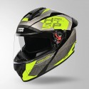 STUDDS DRIFTER D6 REBELLION DECOR BLACK / FLUORESCENT YELLOW & YELLOW HELMET