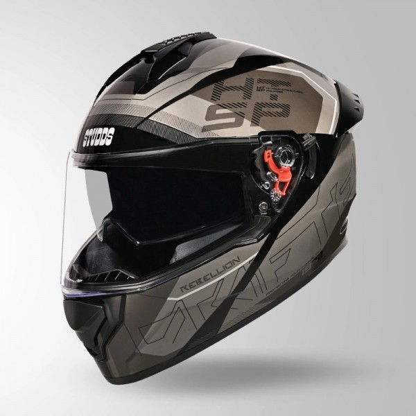 STUDDS DRIFTER D6 REBELLION DECOR BLACK & GREY HELMET