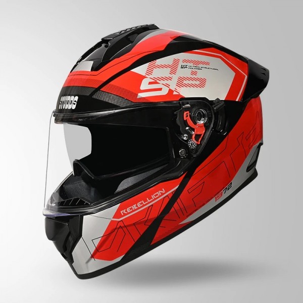 STUDDS DRIFTER D6 REBELLION DECOR BLACK & RED HELMET