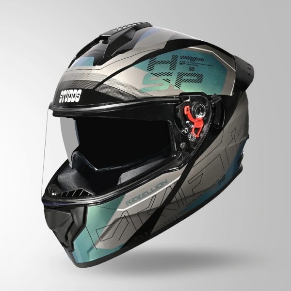 STUDDS DRIFTER D6 REBELLION CHAMELEON DECOR BLACK & BLUE HELMET