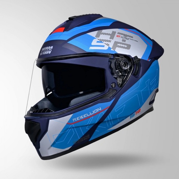 STUDDS DRIFTER D6 REBELLION DECOR MATT BLUE & BLUE HELMET