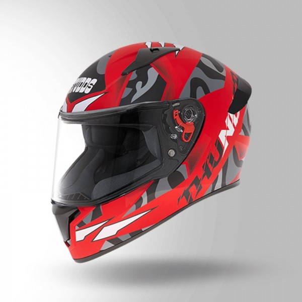 STUDDS THUNDER D7 DECOR MATT RED & BLACK WITH SPOILER HELMET