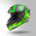 STUDDS THUNDER D7 DECOR NEON GREEN & BLACK WITH SPOILER HELMET