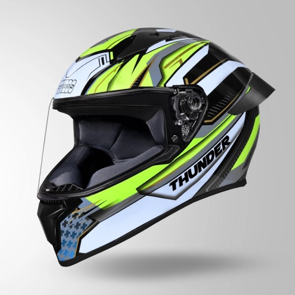 STUDDS THUNDER D8 DECOR BLACK & YELLOW WITH SPOILER HELMET