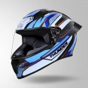 STUDDS THUNDER D8 DECOR BLACK & BLUE WITH SPOILER HELMET