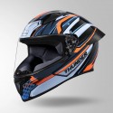 STUDDS THUNDER D8 DECOR BLACK & GREY WITH SPOILER HELMET