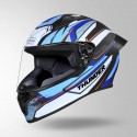 STUDDS THUNDER D8 DECOR MATT BLACK & BLUE WITH SPOILER HELMET
