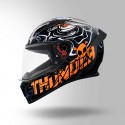 STUDDS THUNDER D9 DECOR BLACK & ORANGE WITH SPOILER HELMET
