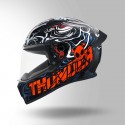 STUDDS THUNDER D9 DECOR BLACK & RED WITH SPOILER HELMET