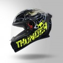 STUDDS THUNDER D9 DECOR BLACK & YELLOW WITH SPOILER HELMET