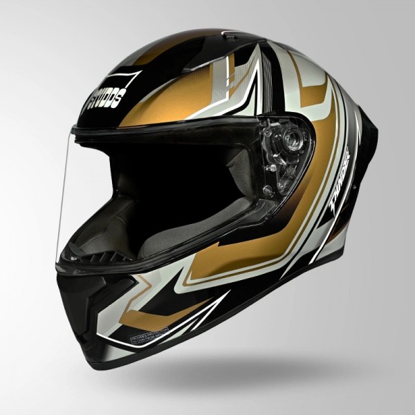 STUDDS THUNDER D9 FLASH DECOR BLACK & GOLDEN HELMET