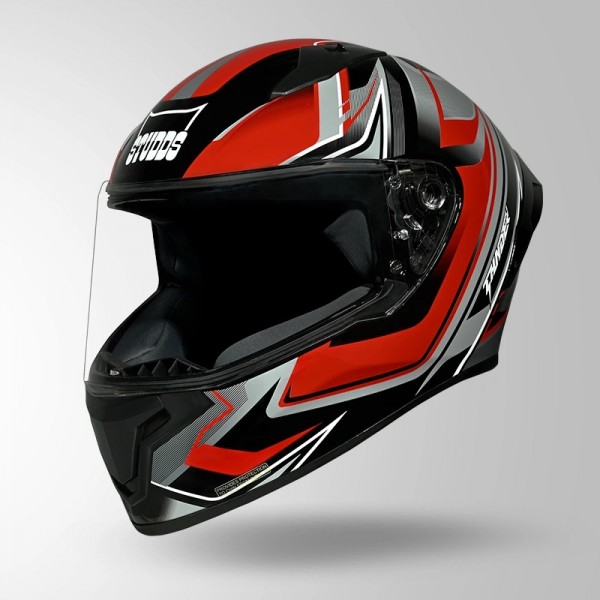 STUDDS THUNDER D9 FLASH DECOR BLACK & RED HELMET