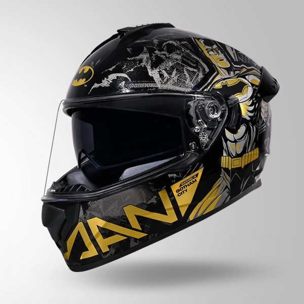 STUDDS DRIFTER BATMAN EDITION BLACK/ GOLD & GREY WITH METALLIC FOIL HELMET