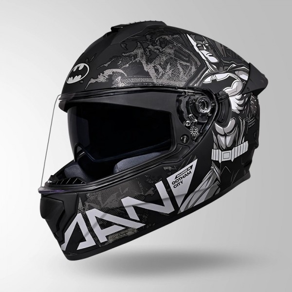 STUDDS DRIFTER BATMAN EDITION MATT BLACK & GREY HELMET