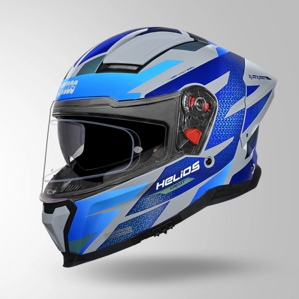 STUDDS HELIOS D2 CIRCUIT DECOR GREY CHAMELEON BLUE/GREEN HELMET