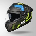STUDDS DRIFTER D4 R1 DECOR MATT BLACK / YELLOW & GREY HELMET