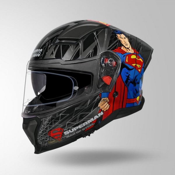 STUDDS HELIOS SUPERMAN EDITION GREY & BLUE HELMET