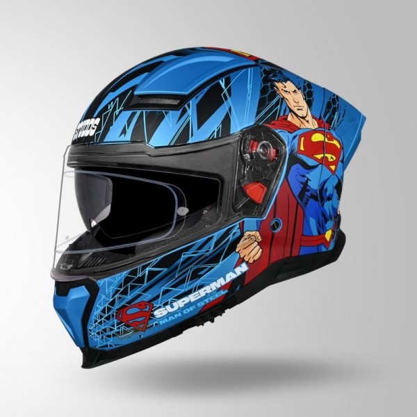 STUDDS HELIOS SUPERMAN EDITION MATT BLUE & BLUE HELMET