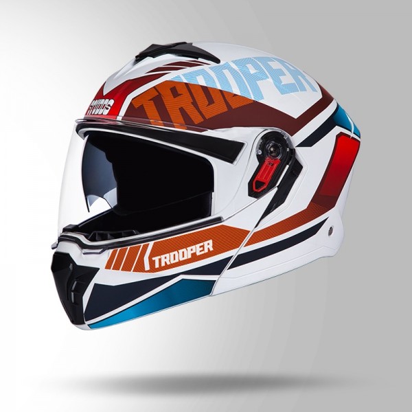 STUDDS TROOPER DV D1 DECOR  WHITE & RED HELMET