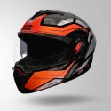 STUDDS TROOPER DV D2 HELLCAT DECOR BLACK & ORANGE HELMET