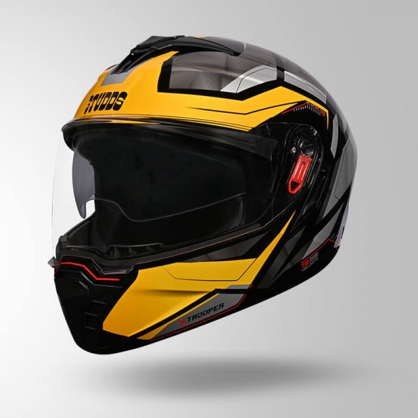STUDDS TROOPER DV D2 HELLCAT DECOR BLACK & YELLOW HELMET