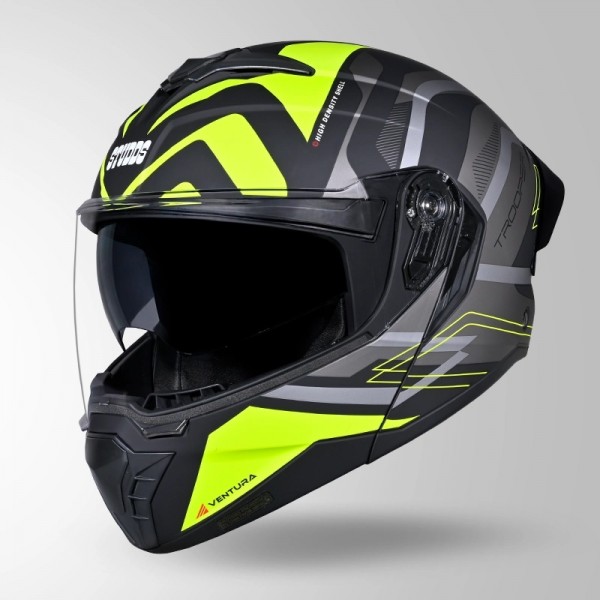 STUDDS TROOPER D3 VENTURA DECOR MATT BLACK & YELLOW HELMET