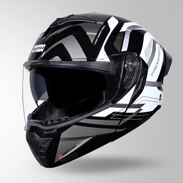 STUDDS TROOPER D3 VENTURA DECOR BLACK & WHITE HELMET