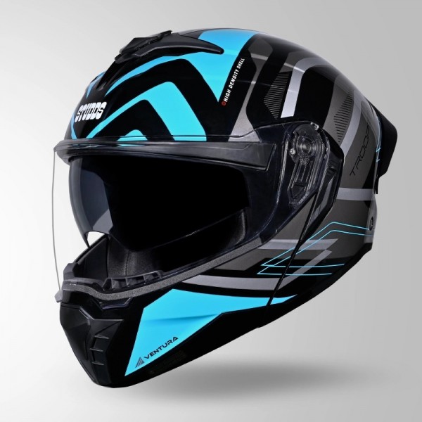 STUDDS TROOPER D3 VENTURA DECOR BLACK & BLUE HELMET